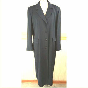 *Gallery Navy Blue Long Dress Jacket, Trench Coat